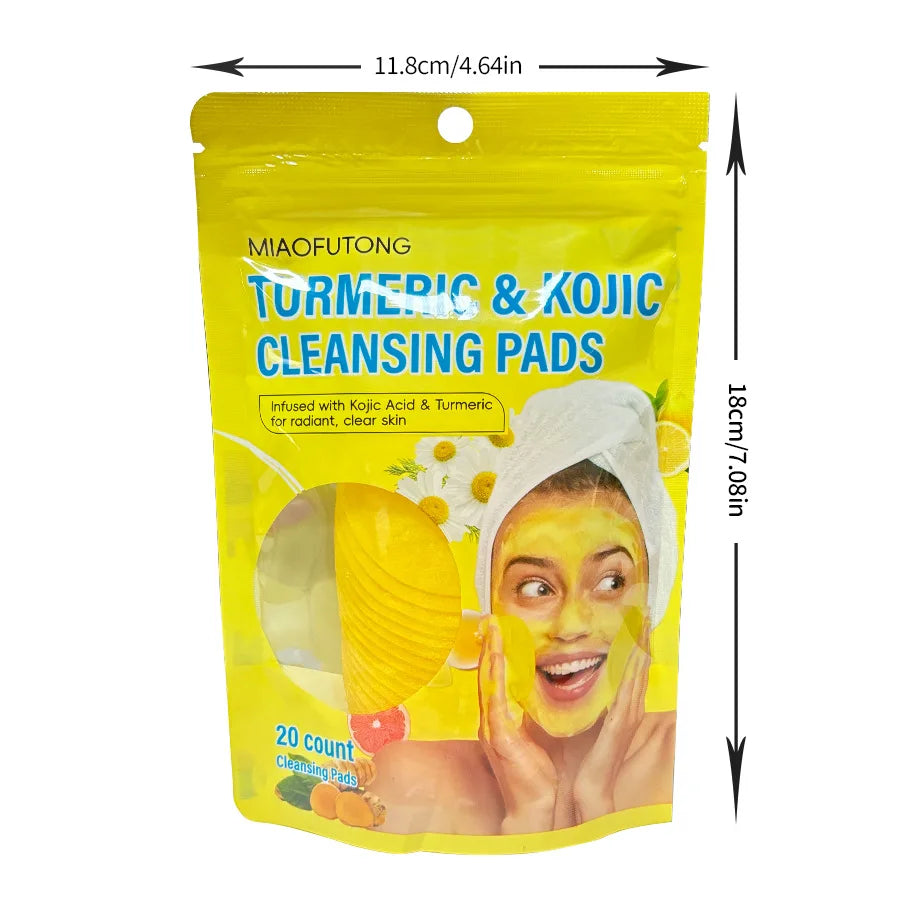 Turmeric & Kojic Acid Cleansing Pads, Gentle Deep‑Clean Facial Pads