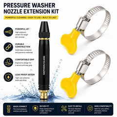 Heavy‑Duty Metal Garden Hose Nozzle, Adjustable High Pressure Spray Gun