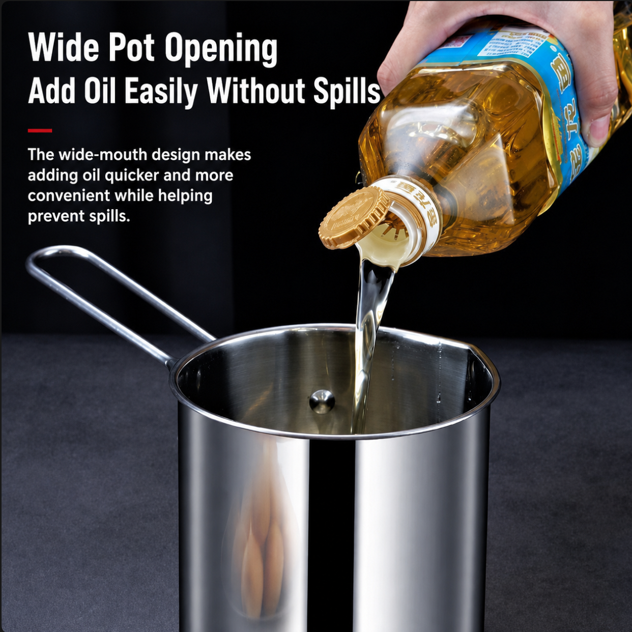 304 Stainless Steel Deep Fry Pot With Oil‑Drain Basket, Household Mini Frying Pot