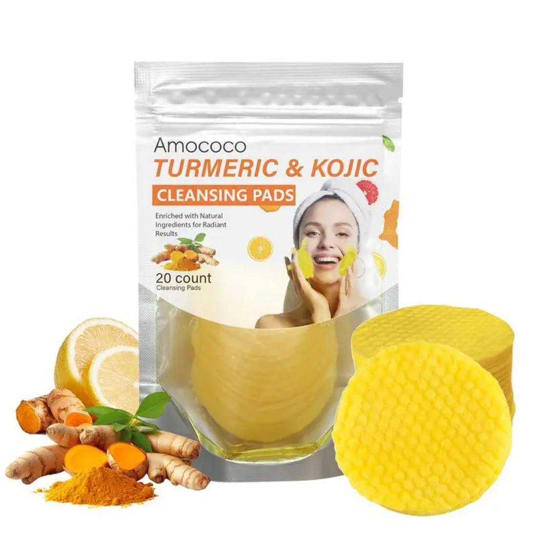 Turmeric & Kojic Acid Cleansing Pads, Gentle Deep‑Clean Facial Pads