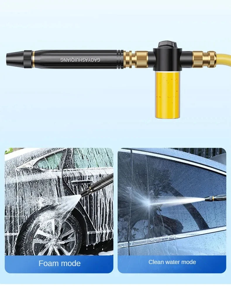 Heavy‑Duty Metal Garden Hose Nozzle, Adjustable High Pressure Spray Gun