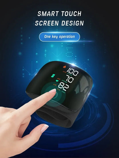 English/ Russian / Arabic / Spanish Voice Broadcast Tonometer BP Monitor New Touch LED Rechargeable Wrist Blood Pressure Monitor