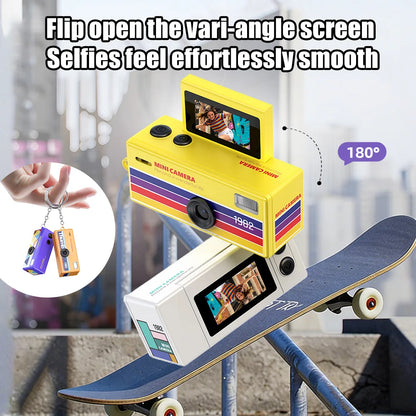 Magecam Digital Camera 180° Flip Screen Selfile Keychain Camera Retro Support Memory Card HD Very Small Camcorder Video Recorder