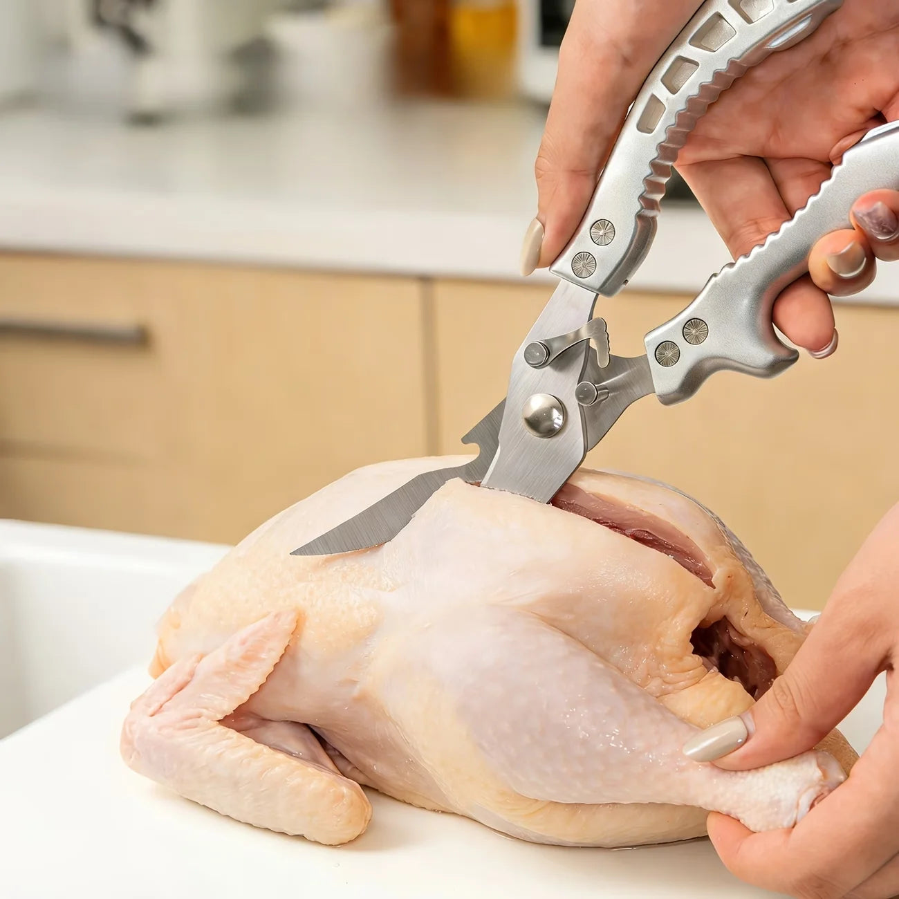 Stop Wrestling with Dull Scissors – Professional Stainless Steel Shears for Meat, Herb & Poultry by Little Giraffe Shop