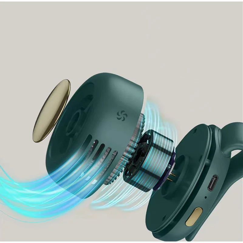 Portable Silent Mini Bladeless Fan Clip On, Small Fan Clip On For Shirt & Waist, Adjustable 3-speed Suspended Whirlwind Fans New