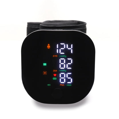 English/ Russian / Arabic / Spanish Voice Broadcast Tonometer BP Monitor New Touch LED Rechargeable Wrist Blood Pressure Monitor