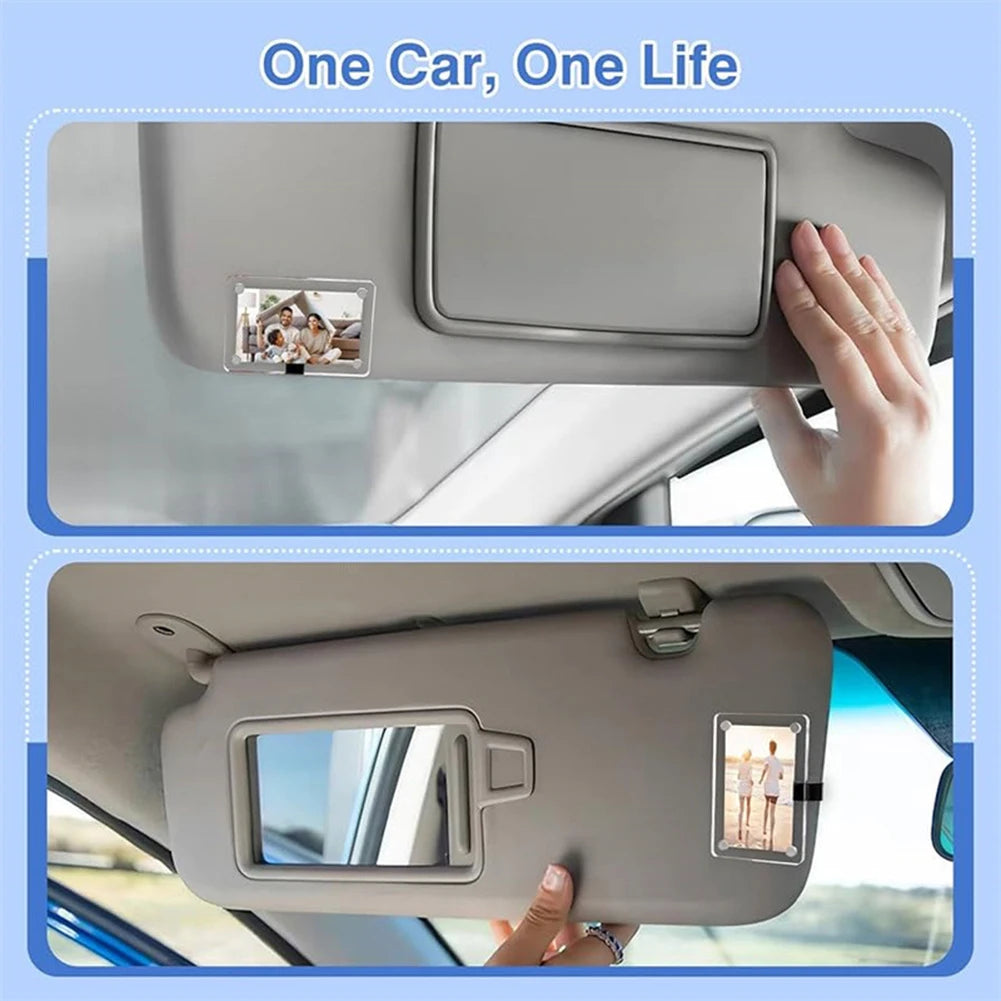 1/2/3pcs Magnetic Photo Clip For Car Sunshade Clear Acrylic Display Frames Magnetic Car Sun Visor Photo Clips Car Interior Decor