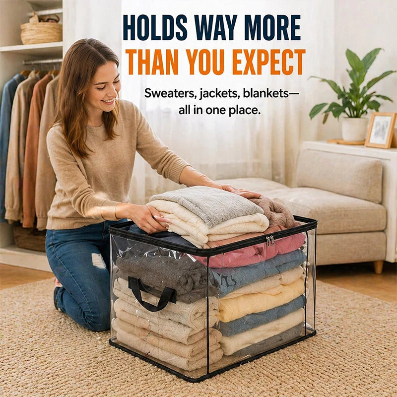 Transparent Visible And Foldable PVC Clothing Storage Box Dustproof Book And Toy Sorting Box Classroom Home Book Storage Box
