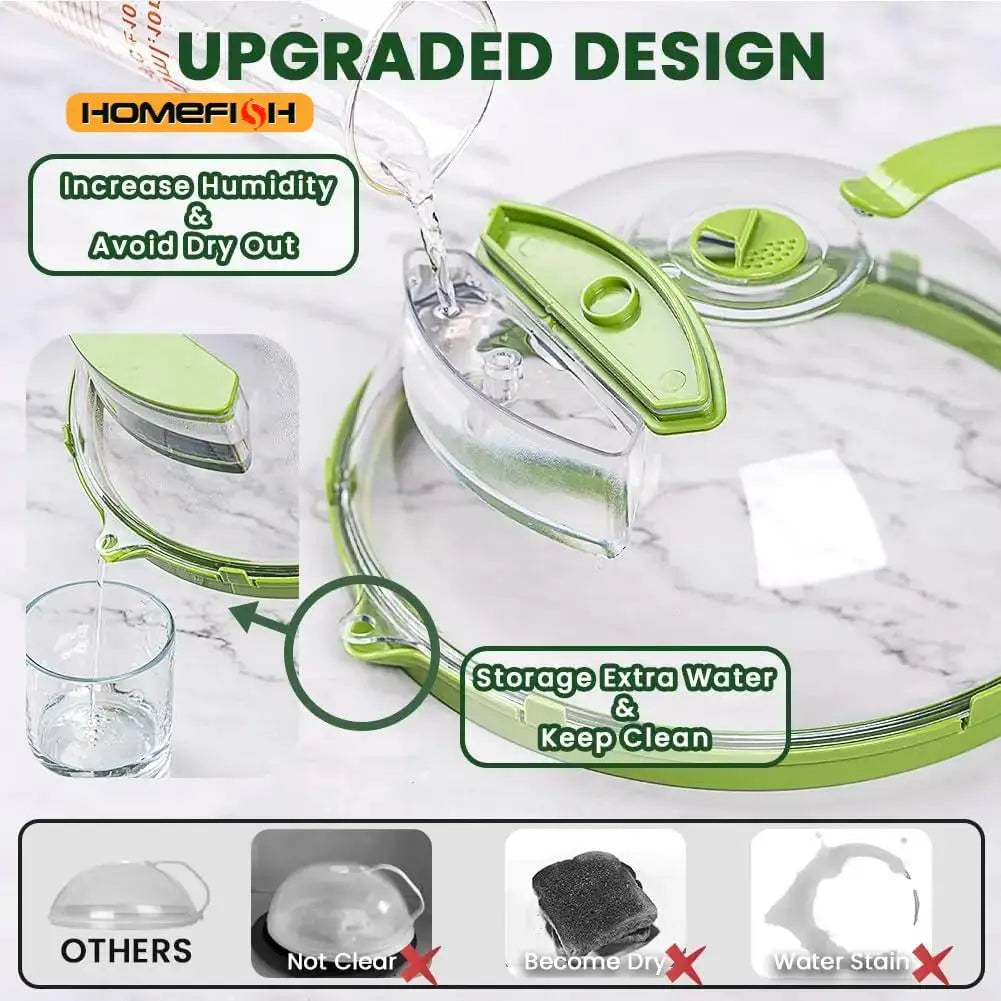 Microwave Food Splash Cover with Steam Release – BPA-Free Plastic, Easy Lift Handle
