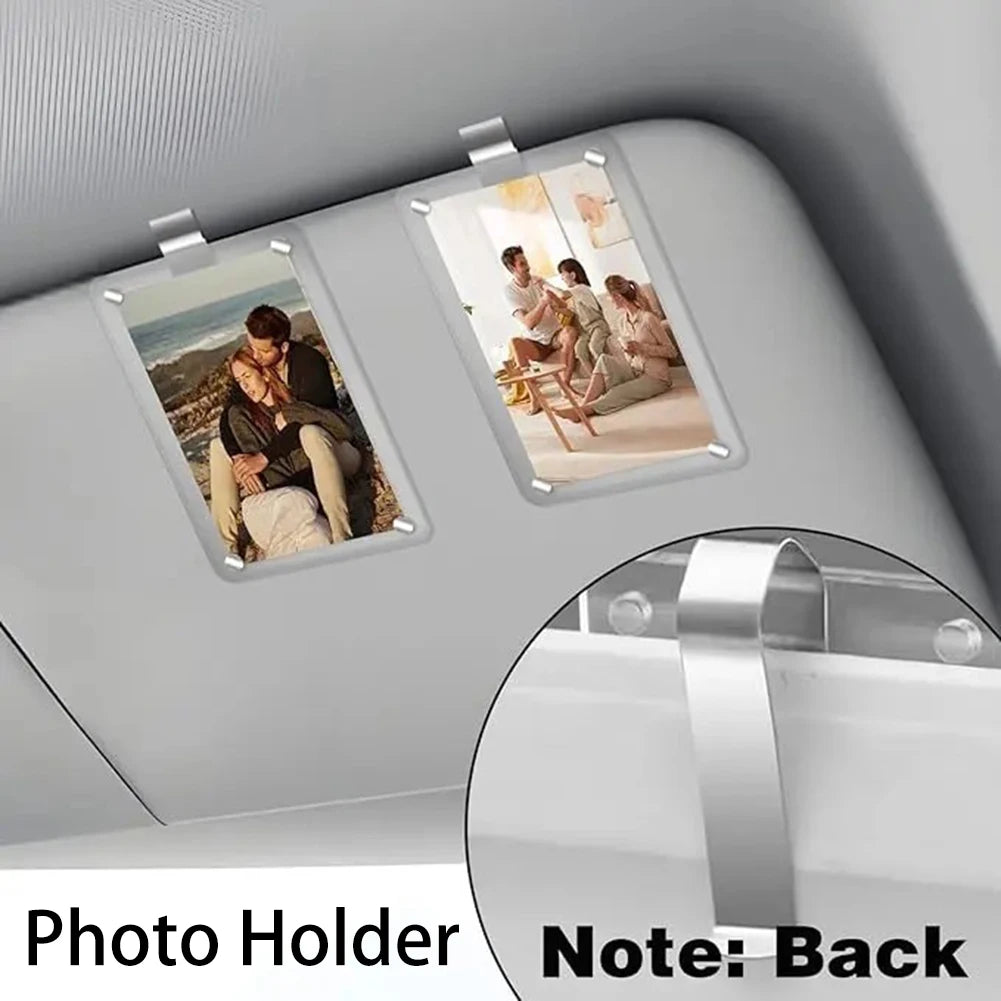 1/2/3pcs Magnetic Photo Clip For Car Sunshade Clear Acrylic Display Frames Magnetic Car Sun Visor Photo Clips Car Interior Decor