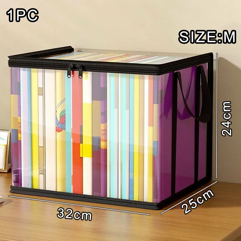 Transparent Visible And Foldable PVC Clothing Storage Box Dustproof Book And Toy Sorting Box Classroom Home Book Storage Box