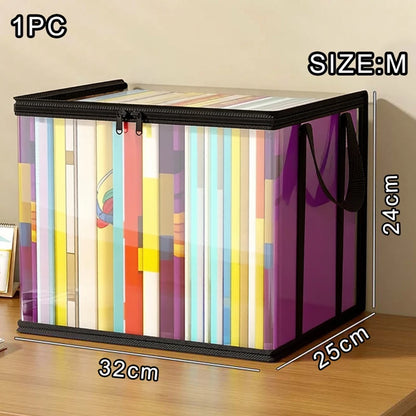 Transparent Visible And Foldable PVC Clothing Storage Box Dustproof Book And Toy Sorting Box Classroom Home Book Storage Box