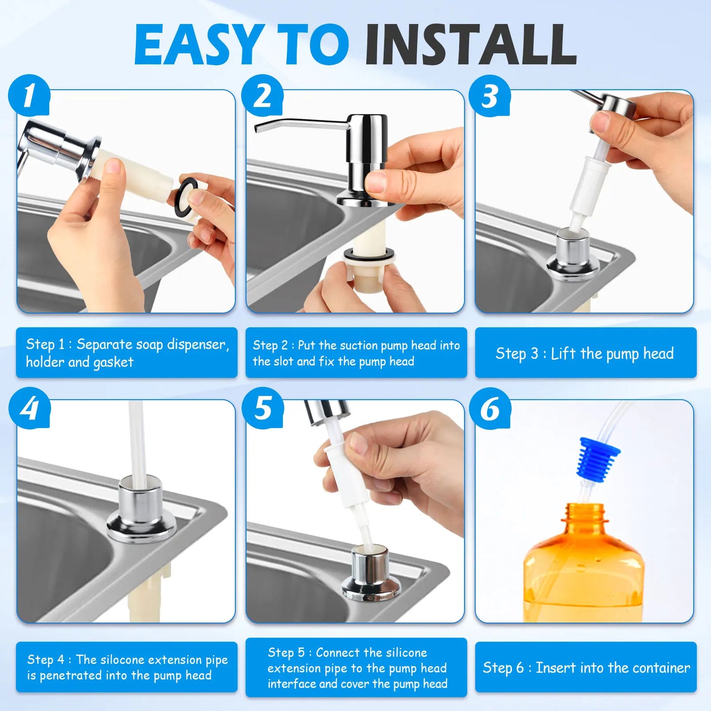 Kitchen Sink Long‑Hose Soap Pump✨