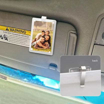 1/2/3pcs Magnetic Photo Clip For Car Sunshade Clear Acrylic Display Frames Magnetic Car Sun Visor Photo Clips Car Interior Decor