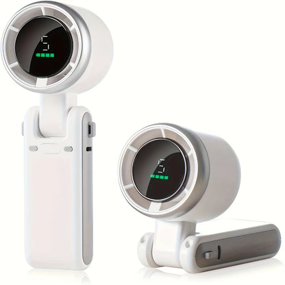 Handheld Fan Portable Foldable USB Rechargeable, Ultra Quiet 5-speed Adjustable, 1200mAh Battery (10 Hours Running Time)