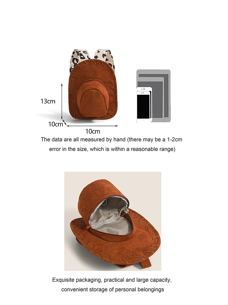 Western Cowgirl Hat Backpack – Compact Statement Bag with Adjustable Straps