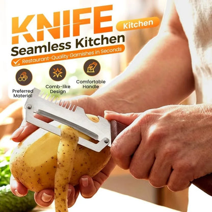 Hate Wasting Food with Thick Peels? 3-in-1 Stainless Steel Peeler – Thin, Even, No Waste by Little Giraffe Shop