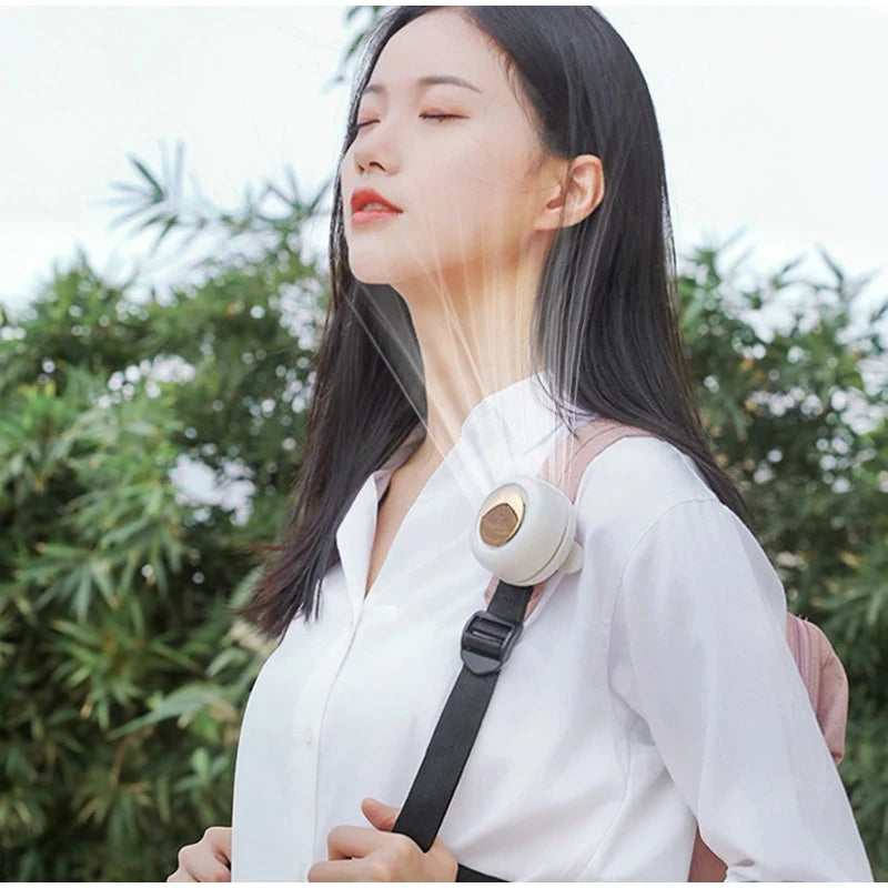 Portable Silent Mini Bladeless Fan Clip On, Small Fan Clip On For Shirt & Waist, Adjustable 3-speed Suspended Whirlwind Fans New
