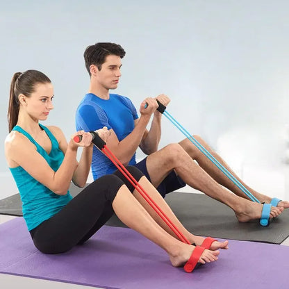 6-Tube Pedal Resistance Band Multifunction Tension Rope Elastic Yoga Pedal Puller Body Stretching Trainer Home Gym Workout Equipment