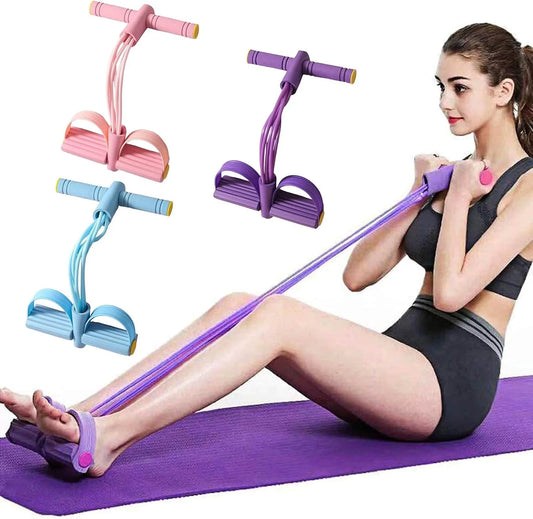 6-Tube Pedal Resistance Band Multifunction Tension Rope Elastic Yoga Pedal Puller Body Stretching Trainer Home Gym Workout Equipment