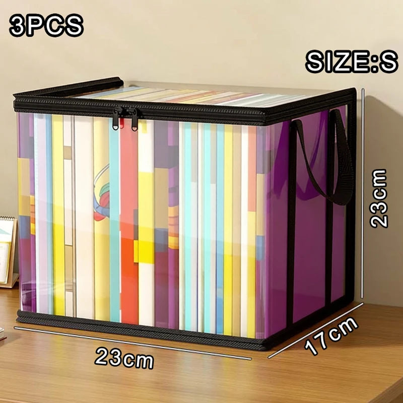Transparent Visible And Foldable PVC Clothing Storage Box Dustproof Book And Toy Sorting Box Classroom Home Book Storage Box