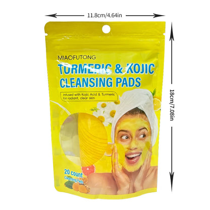 Turmeric & Kojic Acid Cleansing Pads, Gentle Deep‑Clean Facial Pads