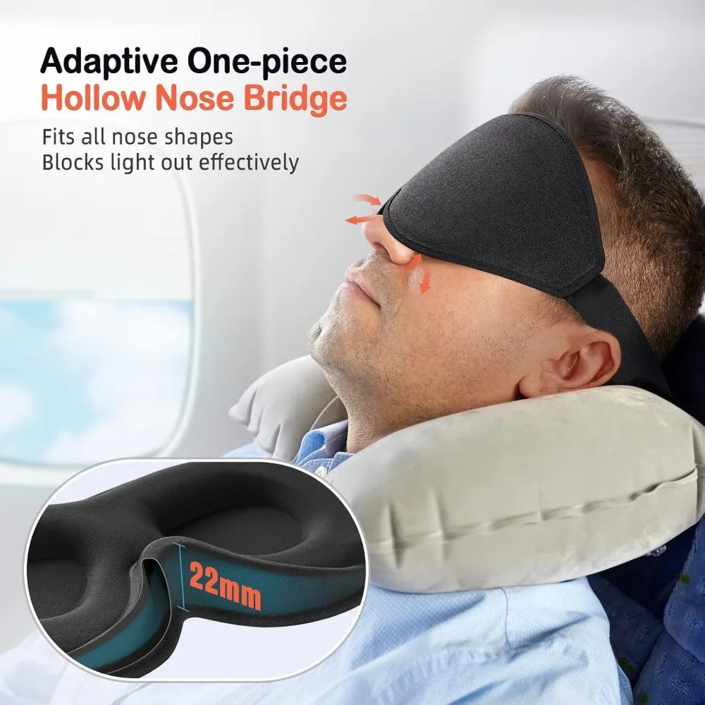 The Ultimate Travel Sleep Mask – Memory Foam, Adjustable Strap, 100% Blackout for Home, Plane & Office by Little Giraffe Shop