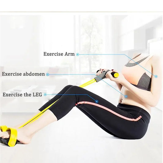 6-Tube Pedal Resistance Band Multifunction Tension Rope Elastic Yoga Pedal Puller Body Stretching Trainer Home Gym Workout Equipment