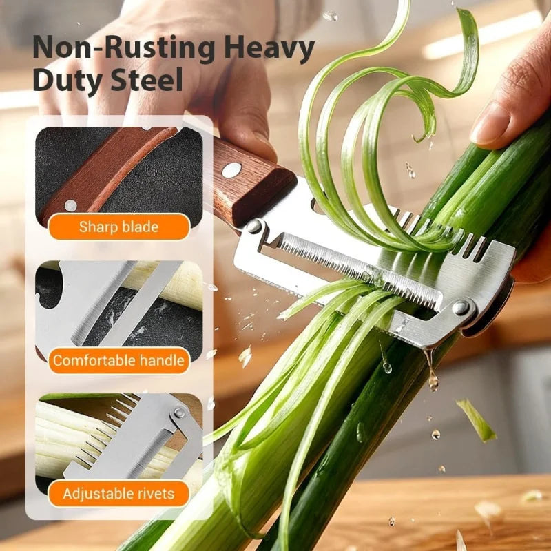 Hate Wasting Food with Thick Peels? 3-in-1 Stainless Steel Peeler – Thin, Even, No Waste by Little Giraffe Shop