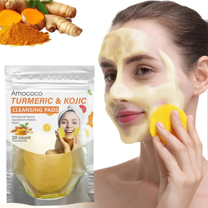Turmeric & Kojic Acid Cleansing Pads, Gentle Deep‑Clean Facial Pads