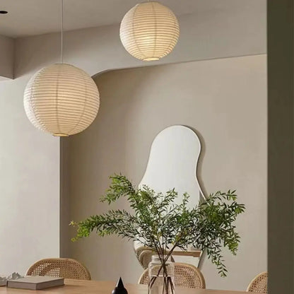 Japanese‑Inspired Round Paper Pendant Lamp 🏮