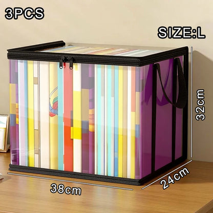 Transparent Visible And Foldable PVC Clothing Storage Box Dustproof Book And Toy Sorting Box Classroom Home Book Storage Box