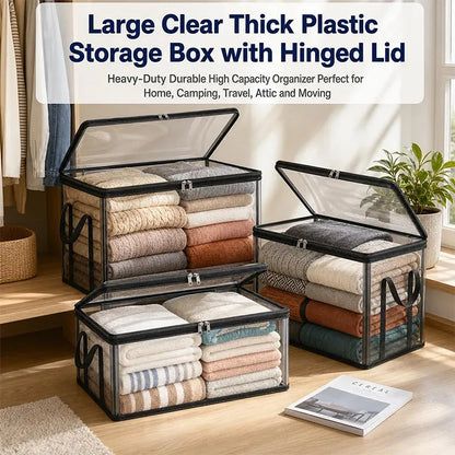 Transparent Visible And Foldable PVC Clothing Storage Box Dustproof Book And Toy Sorting Box Classroom Home Book Storage Box