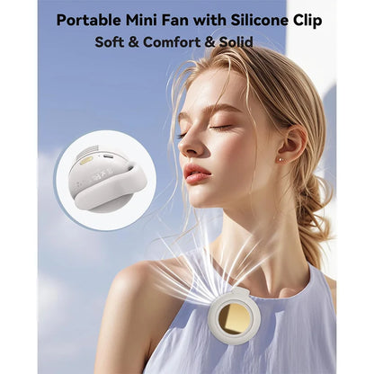 Portable Silent Mini Bladeless Fan Clip On, Small Fan Clip On For Shirt & Waist, Adjustable 3-speed Suspended Whirlwind Fans New