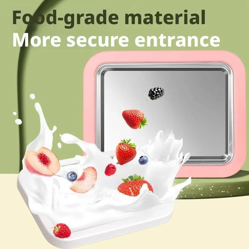 Ice Cream Roll Maker Portable Interactive 304 Stainless Steel DIY Sweet Spot Pan Cold Plate for Kids Birthday Home Family Sorbet