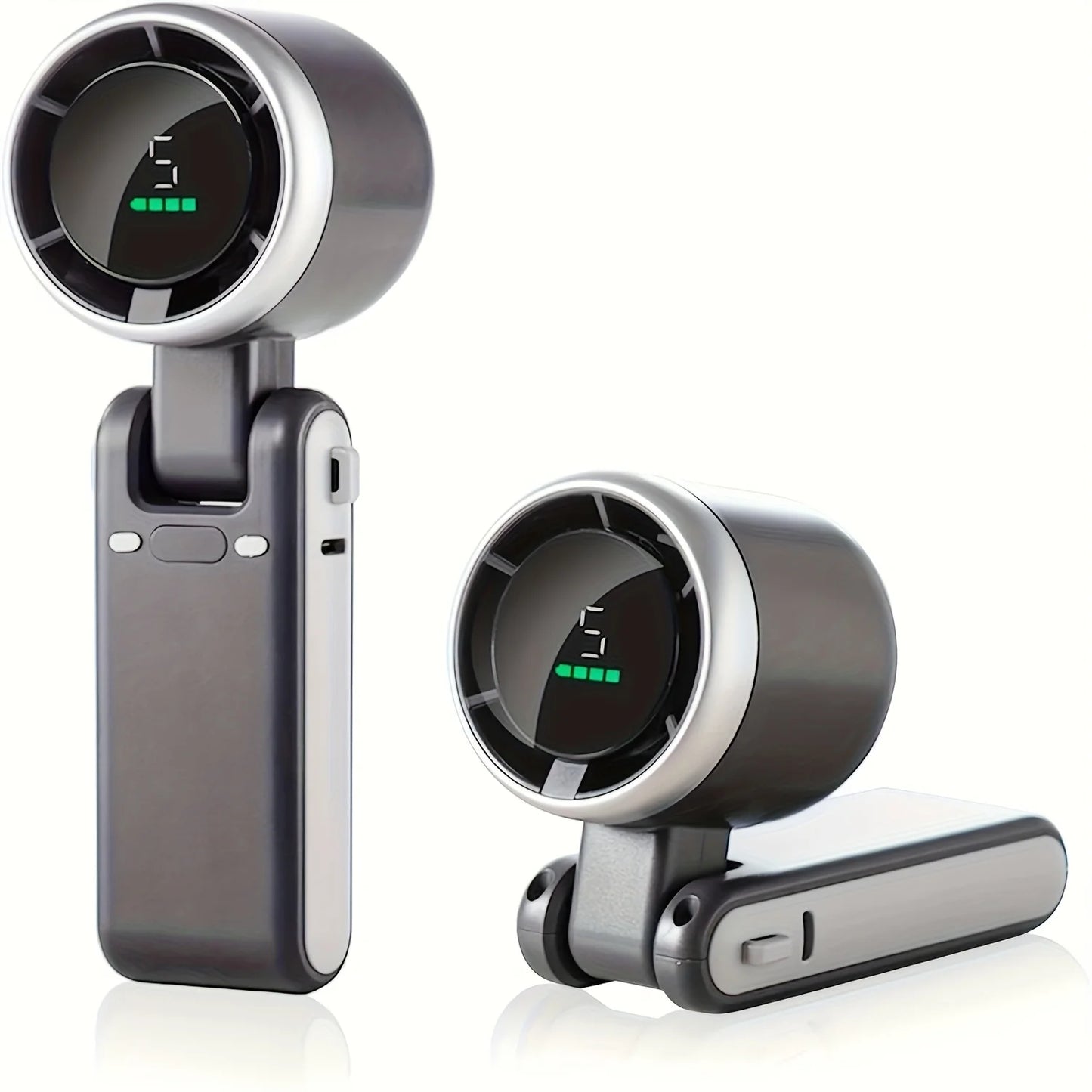 Handheld Fan Portable Foldable USB Rechargeable, Ultra Quiet 5-speed Adjustable, 1200mAh Battery (10 Hours Running Time)