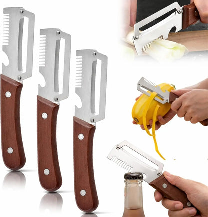 Hate Wasting Food with Thick Peels? 3-in-1 Stainless Steel Peeler – Thin, Even, No Waste by Little Giraffe Shop
