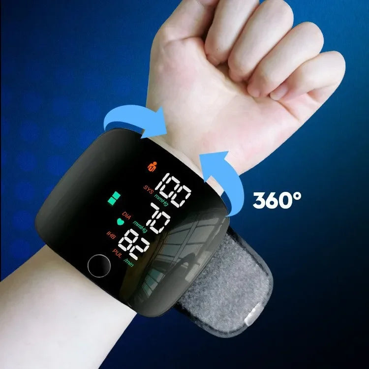 English/ Russian / Arabic / Spanish Voice Broadcast Tonometer BP Monitor New Touch LED Rechargeable Wrist Blood Pressure Monitor