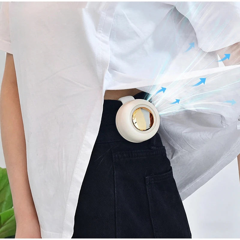 Portable Silent Mini Bladeless Fan Clip On, Small Fan Clip On For Shirt & Waist, Adjustable 3-speed Suspended Whirlwind Fans New