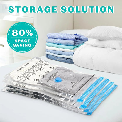 15 Pack Vacuum Storage Bags with Hand Pump for Clothes, Blankets & Travel - Space Saving Solution