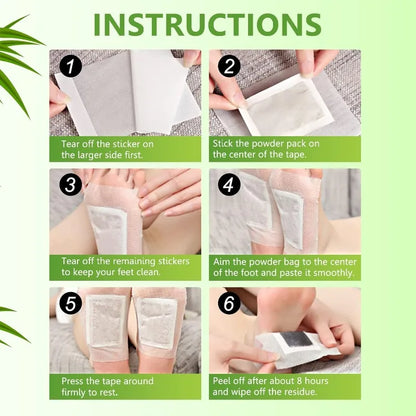 Foot Pads (30 PCS), Natural Bamboo Vinegar Ginger Powder Pad, 10 Count (Pack of 3)