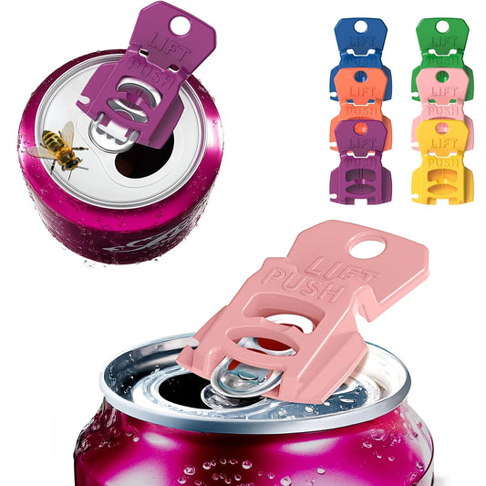 6/12/18pcs Color Beverage Can Opener With Protective Cover Plastic Tab Can Openers Reusable Easy Can Opener Kitchen Tool