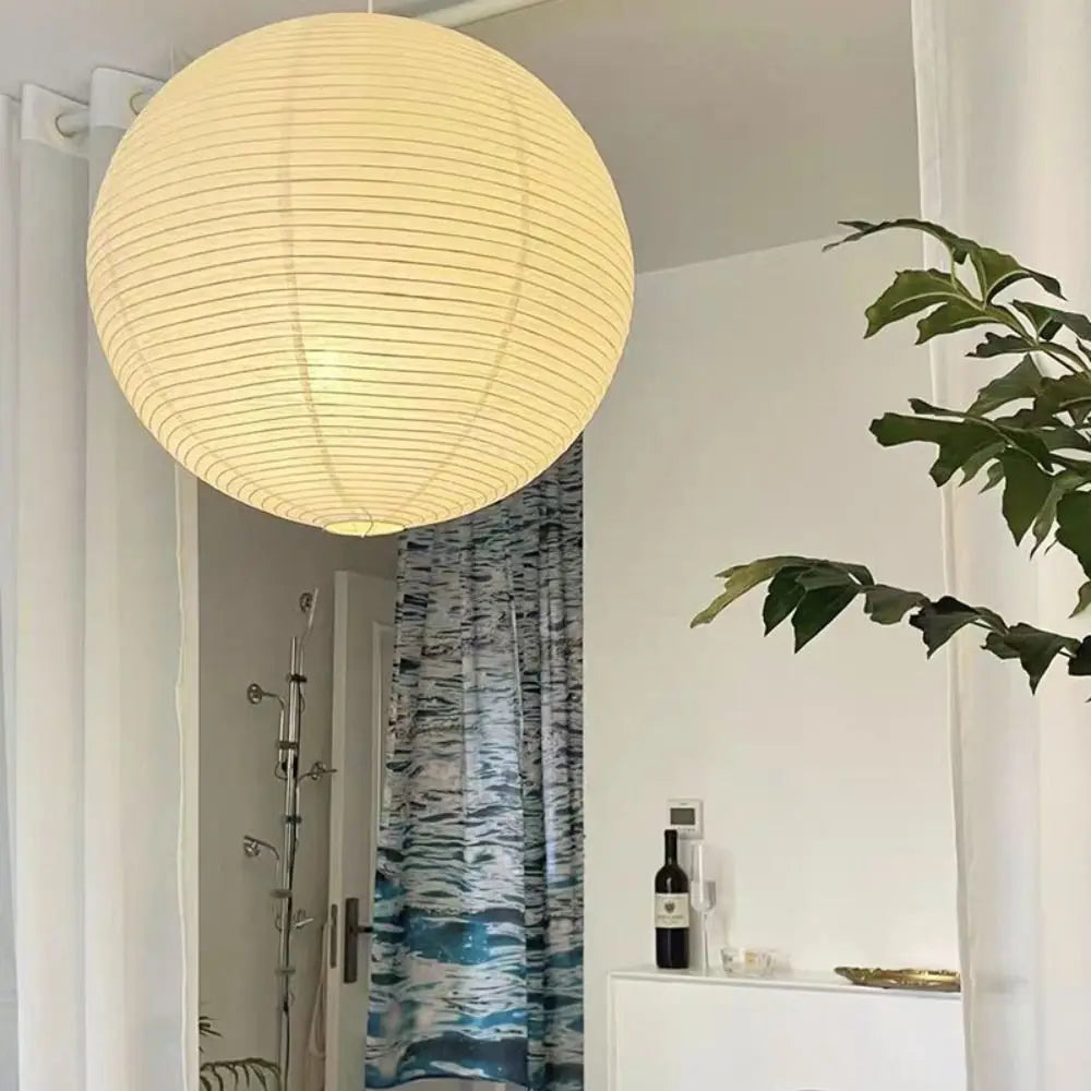 Japanese‑Inspired Round Paper Pendant Lamp 🏮