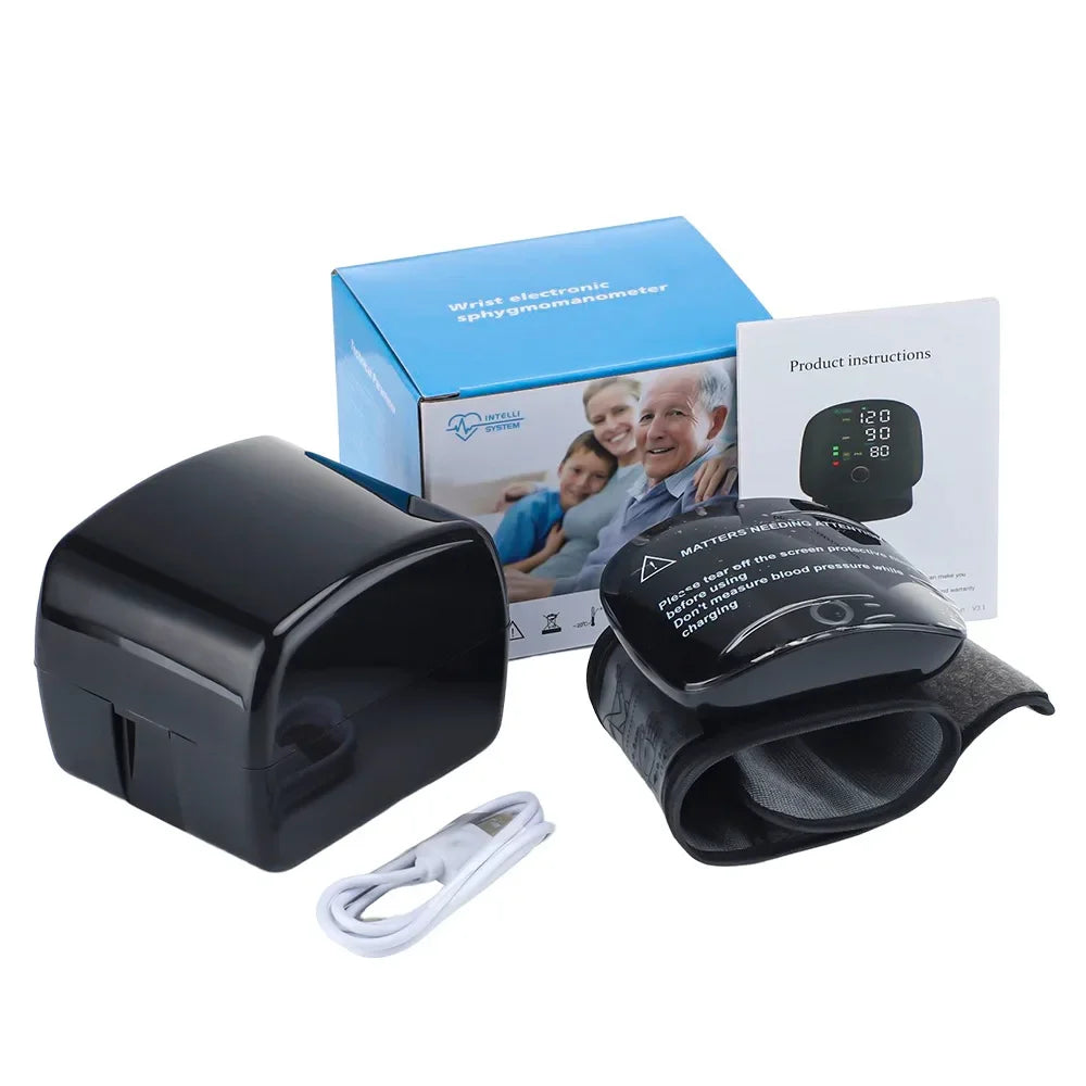 English/ Russian / Arabic / Spanish Voice Broadcast Tonometer BP Monitor New Touch LED Rechargeable Wrist Blood Pressure Monitor