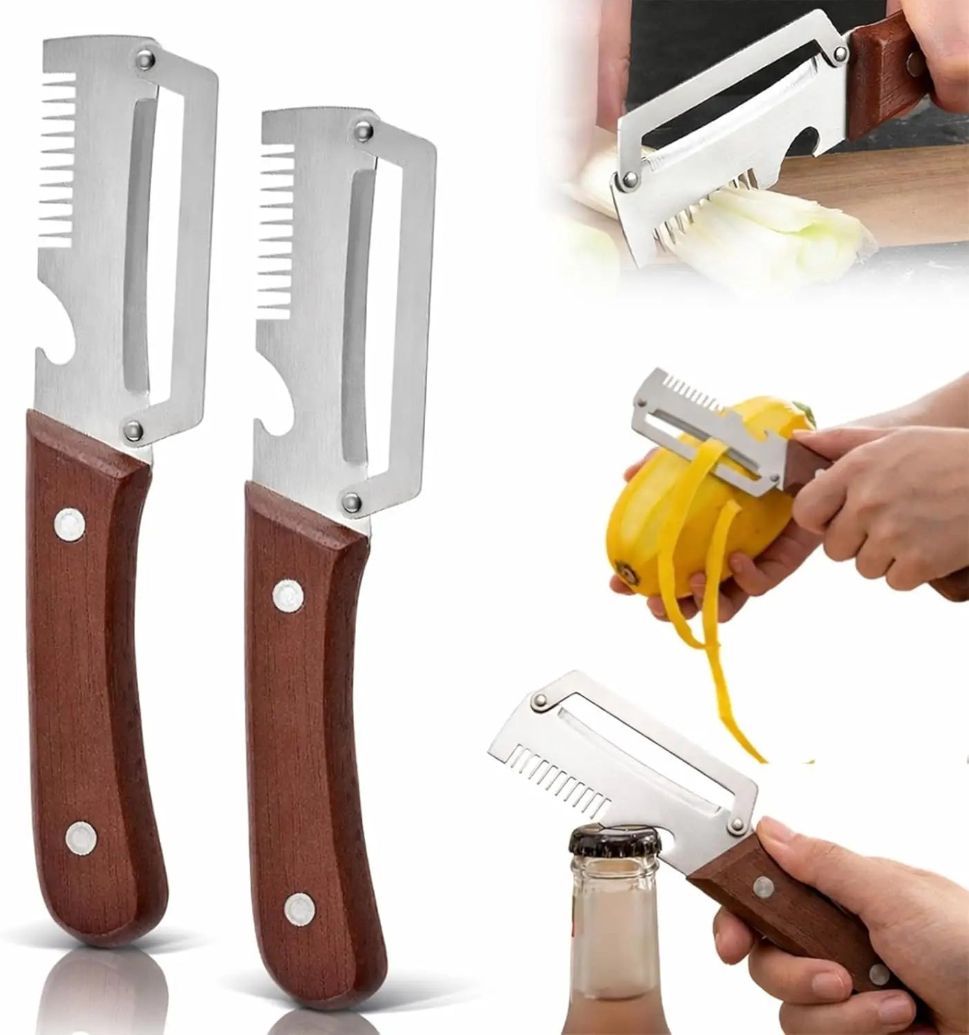 Hate Wasting Food with Thick Peels? 3-in-1 Stainless Steel Peeler – Thin, Even, No Waste by Little Giraffe Shop