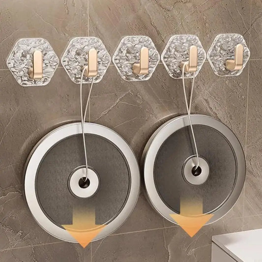 Clear Coat Hook Sturdy Sticky Hook Without Nails for Wardrobes Decoration B03E