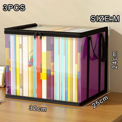 Transparent Visible And Foldable PVC Clothing Storage Box Dustproof Book And Toy Sorting Box Classroom Home Book Storage Box