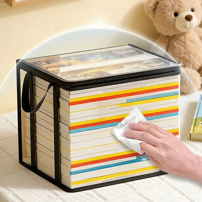 Transparent Visible And Foldable PVC Clothing Storage Box Dustproof Book And Toy Sorting Box Classroom Home Book Storage Box