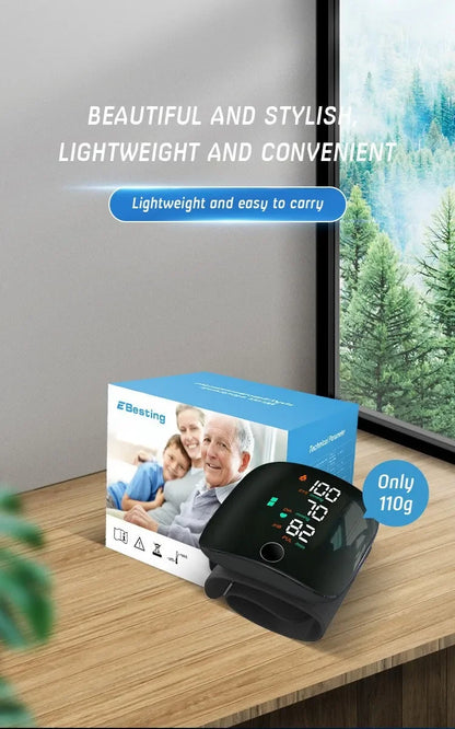 English/ Russian / Arabic / Spanish Voice Broadcast Tonometer BP Monitor New Touch LED Rechargeable Wrist Blood Pressure Monitor