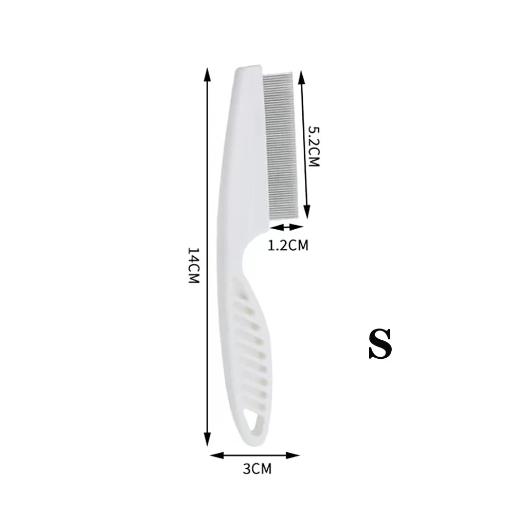 1Pcs Pet Flea Comb Cat/Dog Beauty Comb Stainless Steel Portable Pet Specific Dense Tooth Hair Removal Massage Cleaning Supplies